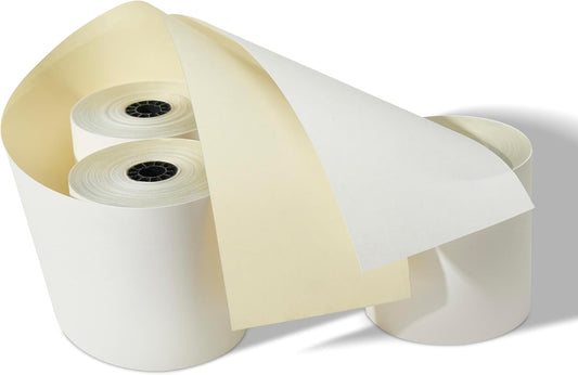 3"" x 95' 2-Ply Carbonless Paper, 25 Rolls, Compatible with Star Micronics SP700 SP2000 UP389 Omni 480 TMU 220 250, Epson M119 TM300 TM-U200 TM-U200B, and More
