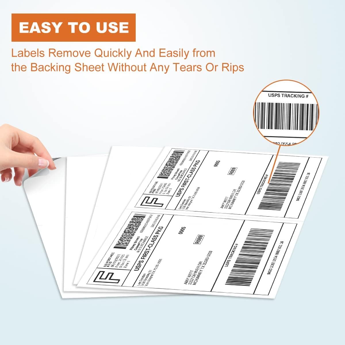 Half Sheet Laser/Ink Jet Shipping Labels UPS FedEx Address Labels (4000 Sheets, 8000 Labels)