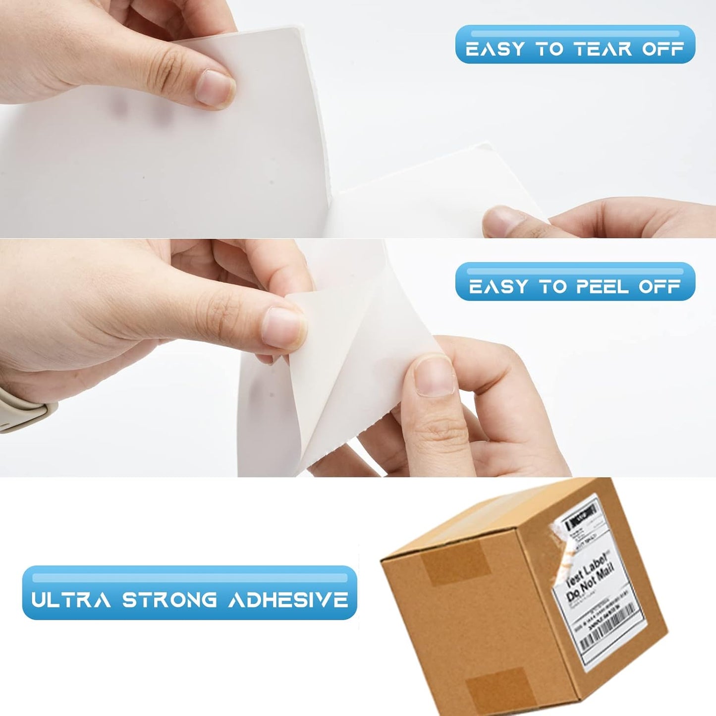 MFLABEL 12 Rolls 4x6 Direct Thermal Blank Shipping Labels for Thermal Printer Shipping Labels with Perforated