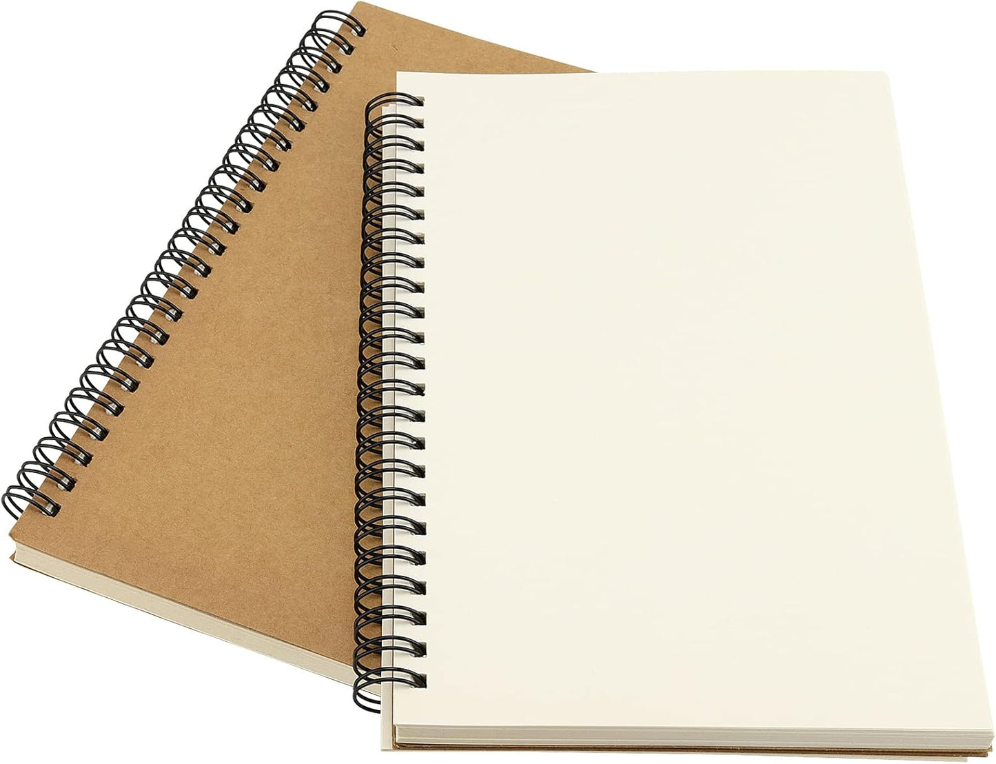 20 Pack A5 Unlined Spiral Notebook, 120 Pages/60 Sheets Softcover Kraft Blank Stketch Book Journal Notebook, Sketch Padfor Drawing, Sketching, Writing, 8.3 x 5.5 inch