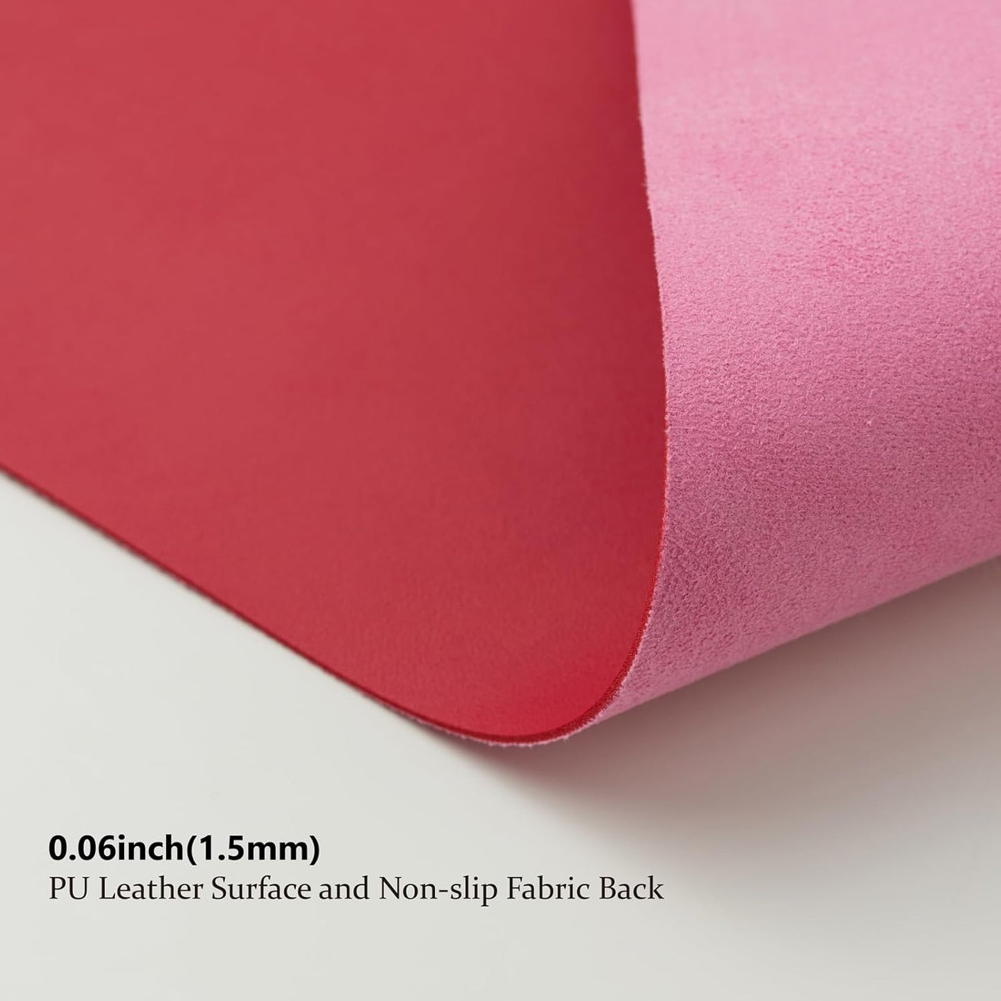 Leather Desk Mat - Small Non-Slip PU Desk Pad for Office and Home - Desk Organization and Accessories - Ideal for Large Mouse Pad and Small Desk Mats on Top of Desks (Rose Red,23.6"x 13.8")