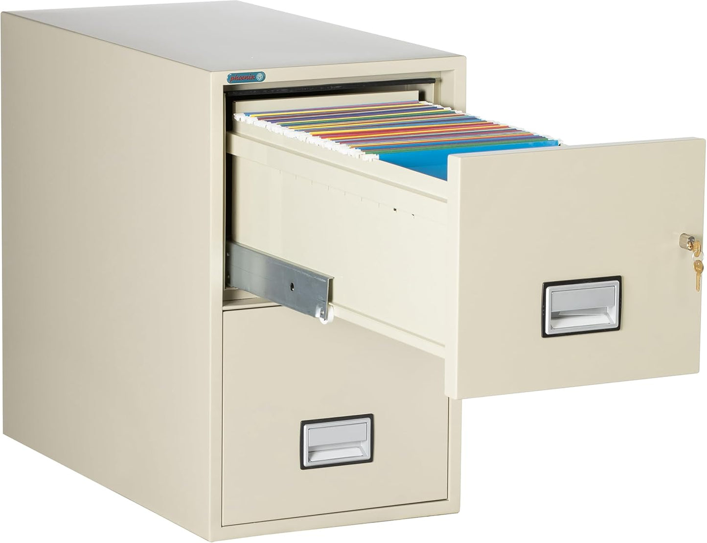 31 inch 2-Drawer Vertical Fireproof File Cabinet – Letter Size Filing – Key Lock – Water Resistant Seal – Fire and Impact Rated – Putty Finish – Model LTR2W31P