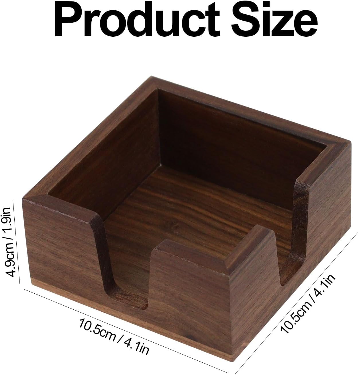 Wood Sticky Note Holder, Self Stick Note Pad Holder, Post It Note Dispenser Desk Organizer Walnut Wood Office Desk Accessories for School Office Desk Supplies - Black