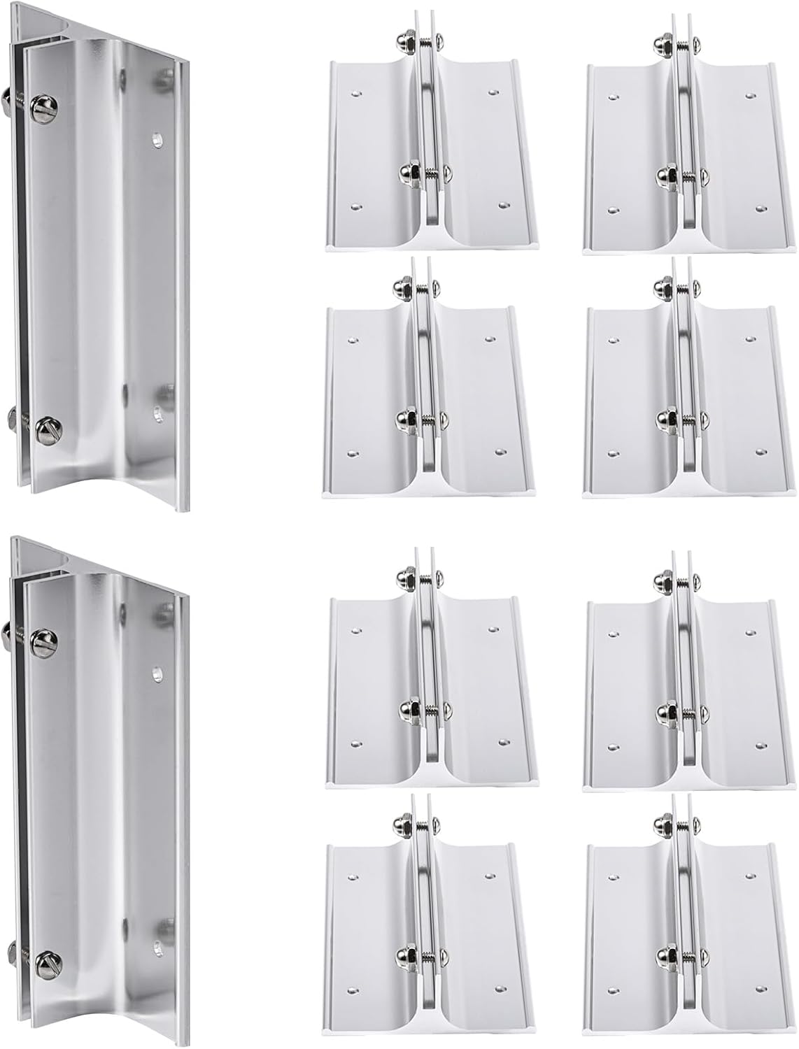 Aluminum Corridor Sign Holder, 10 Pack Direct Sign Mount Bracket, Design for Restroom, Conference Room Classic Silver Signs - 4" Length, 1/8" Substrate - Easy to Install