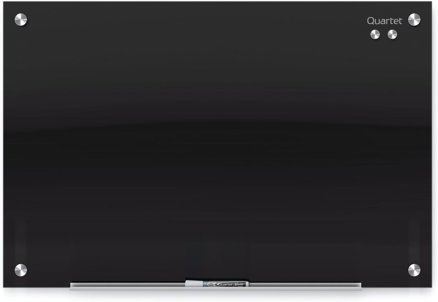 Quartet Glass Whiteboard, Magnetic Dry Erase White Board, 72" x 48', Black Surface, Infinity (G7248B)