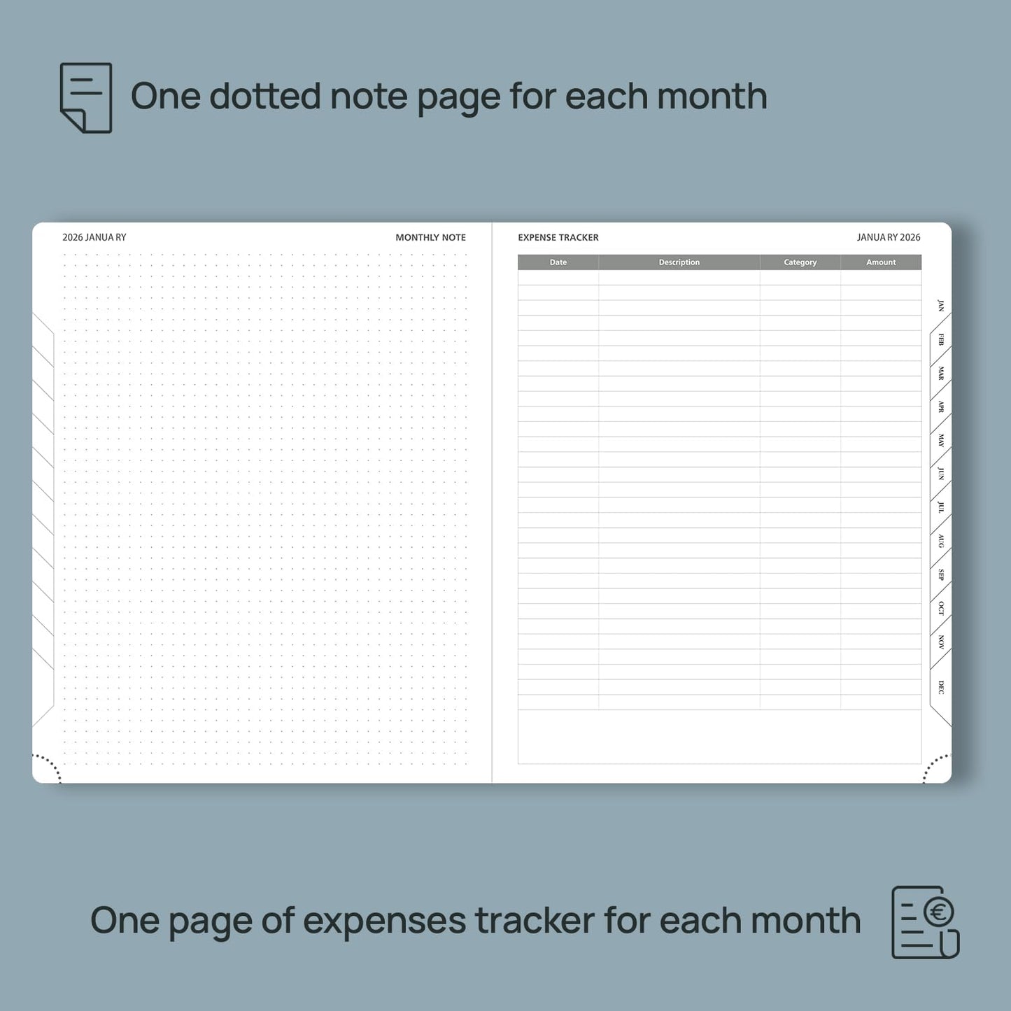 POPRUN Monthly Planner 2026-2027 (Large- 8.5" x 10.5" Soft Cover), 18-Month Calendar Book (Jan.2026 - Jun. 2027), Calendar Planner with Monthly Tabs & Pocket, 100 GSM Paper - Purple
