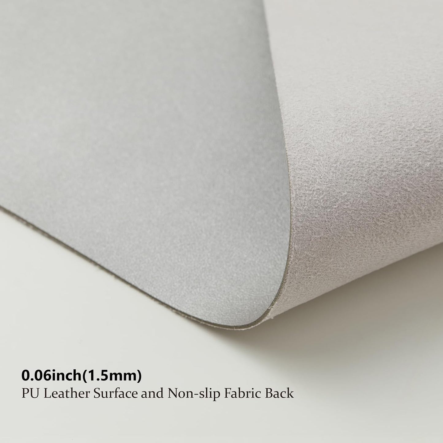 Leather Desk Mat - Small Non-Slip PU Desk Pad for Office and Home - Desk Organization and Accessories - Ideal for Large Mouse Pad and Small Desk Mats on Top of Desks (Silver,23.6"x 13.8")