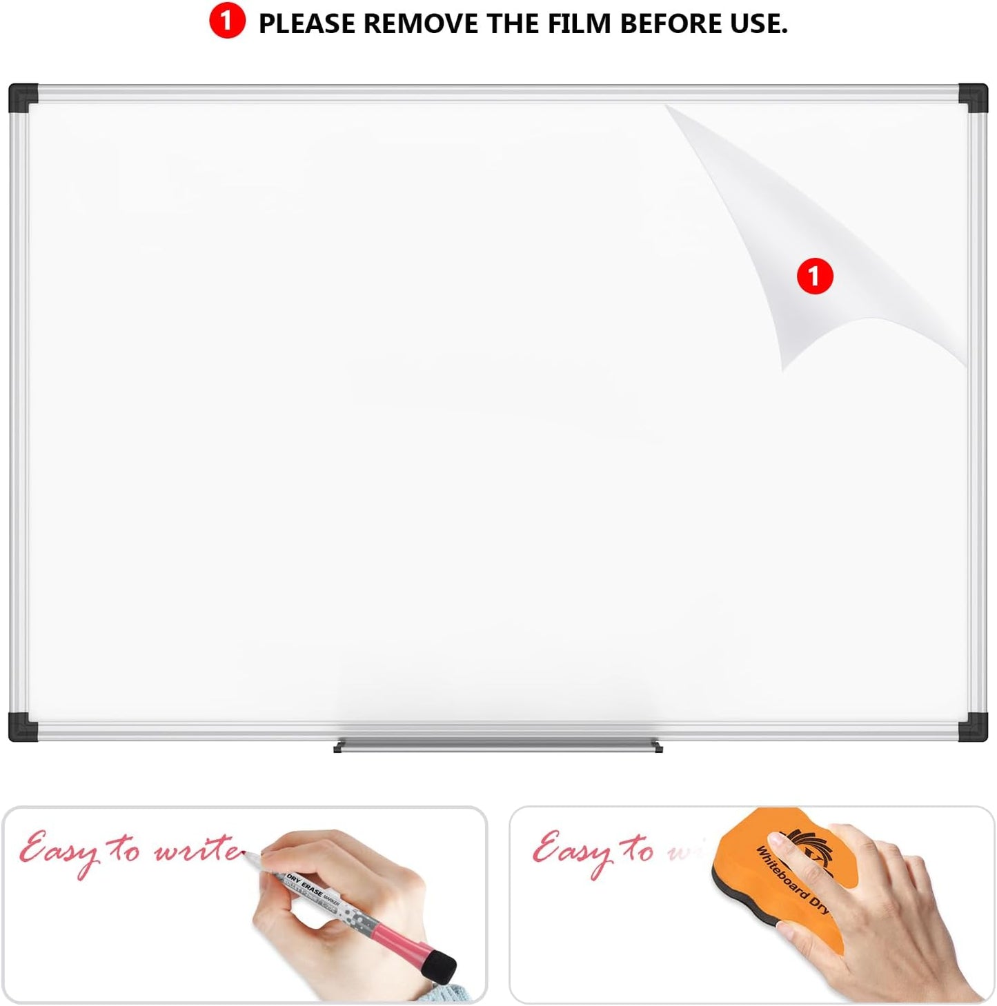 XBoard Small Magnetic Dry Erase Whiteboard 15 x 12 Inch, Hanging White Board Silver Aluminum for Home Office Classroom
