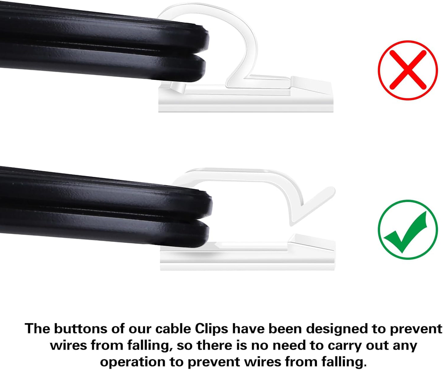 XHF 3/4” Adhesive Cable Wire Clips Clear 120pcs, Cable Staples Outdoor Cable Management Wire Organizer Cord Holder for Under Desk, Car, Wall, TV PC Ethernet Cable WCL7-clear-120p