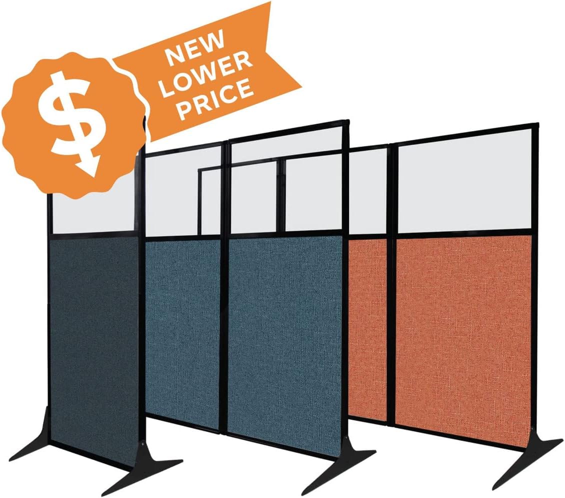 Versare Office Workstation Screen | Portable Wall Divider | Modern Cubicle | Freestanding Privacy Screen | Flexible Work Space | 1 Panel | 33" Wide x 70" Tall Blue SoundSorb Panels