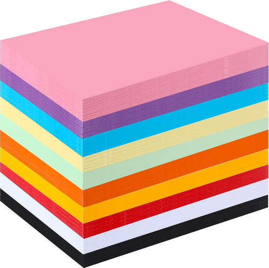 Harloon 500 Sheets Construction Paper Bulk Heavyweight A4 Size Thick Construction Paper Cardstock for DIY Craft Supplies(180 Gsm,Multi Colors)
