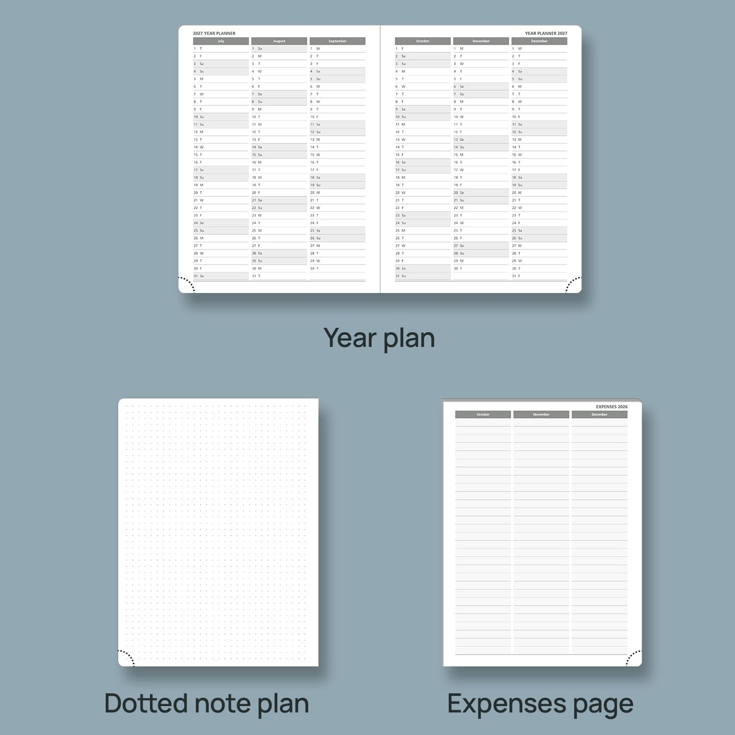 POPRUN 2026 Planner (Medium Size 8.5''x 6.5'' Hardcover) - Daily Weekly and Monthly Calendar Agenda 2026 Appointment Book with Hourly Time Slots, Monthly Tabs, 100 GSM - Navy Blue