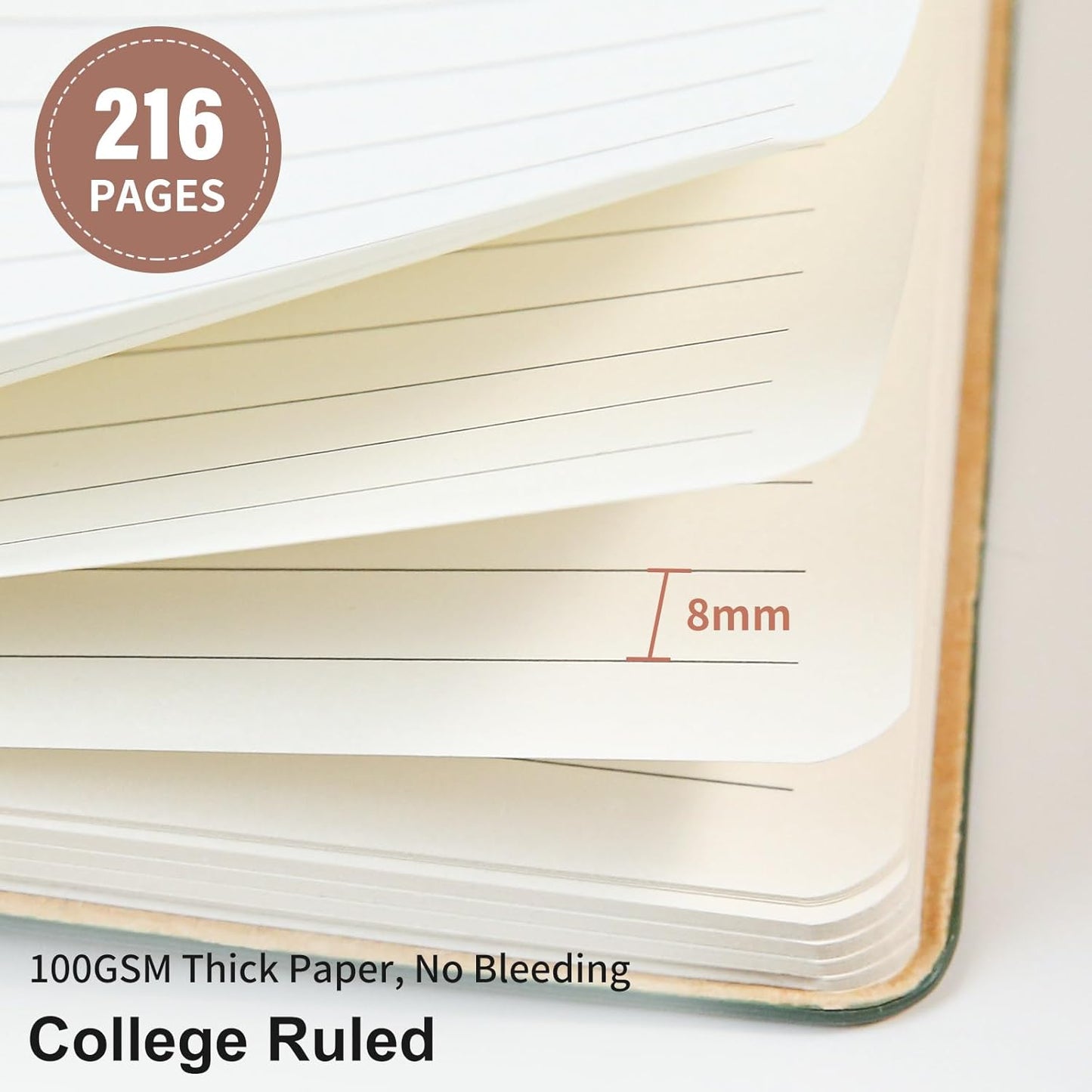 Lined Journal Notebook for Work College Ruled Note Book 5.79"x8.27" A5 PU Leather Daily Journaling 216 Pages for Women Men Writing Home School Supplies Business (A5 Lined 216pages, 02-Dark Pink)