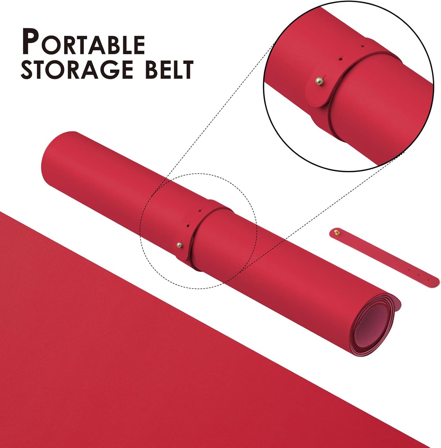 Leather Desk Mat - Non-Slip PU Desk Pad for Office and Home - Desk Organization and Accessories - Ideal for Large Mouse Pad and Desk Mats on Top of Desks (Rose Red,27.6"x 13.8")