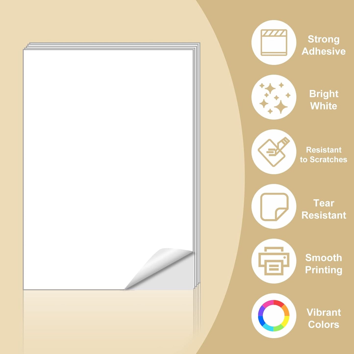 BESTEASY Sticker Paper 8.5" x 11" Full Sheet Label Stickers for Laser & Inkjet Printers, Self-Adhesive Paper Shipping Labels (2000 Sheets,2000 Labels)