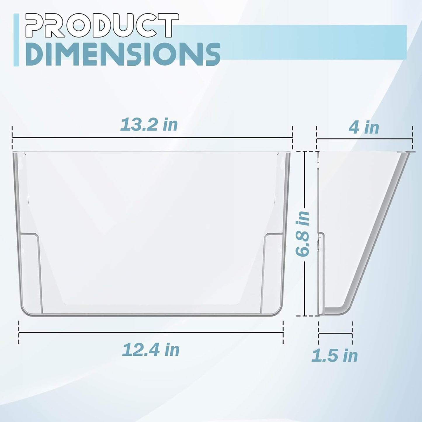 4 Pack Clear Acrylic Single Pocket, Plastic Hanging Wall Mount File Holder for Office Home ,Gray