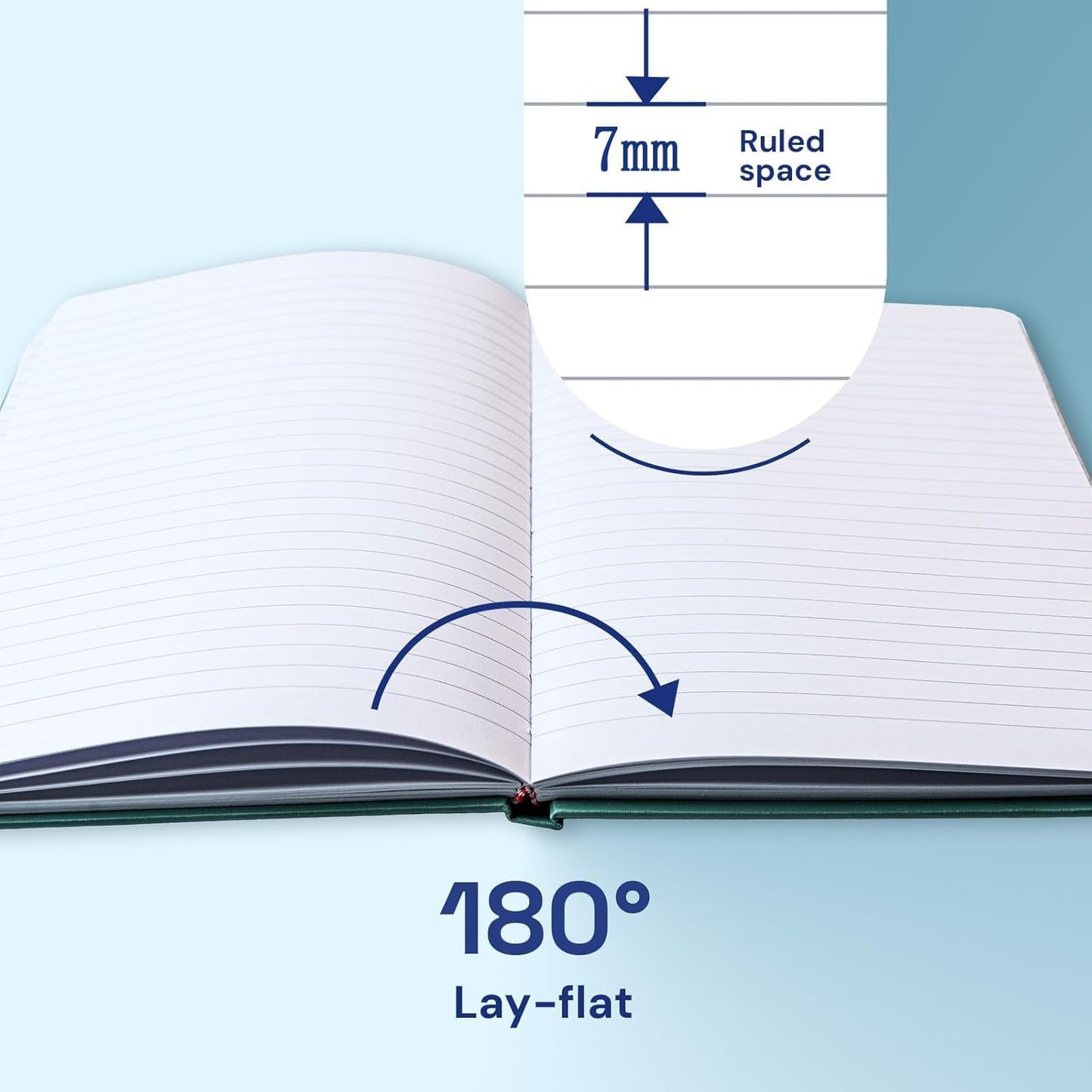 A5 Lined Journal Notebook, 7mm College Ruled Notepad, Journaling for Writing, Work, School, Travel and Note Taking, Hardcover 160 Pages (80 Sheets) 5.79 x 8.3 inches (Black)