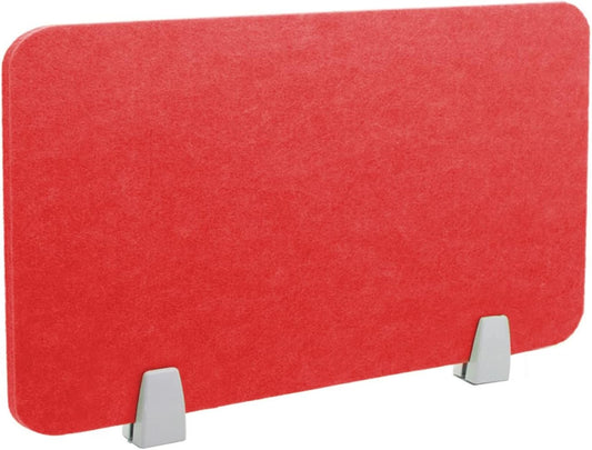 Icegrey Acoustic Desk Divider Privacy Panel Removable Sound Absorbing Desk Partition Board with 2 Clips for Student Call Centers Offices Braries Classrooms Library, Red, 15.6x11.7"