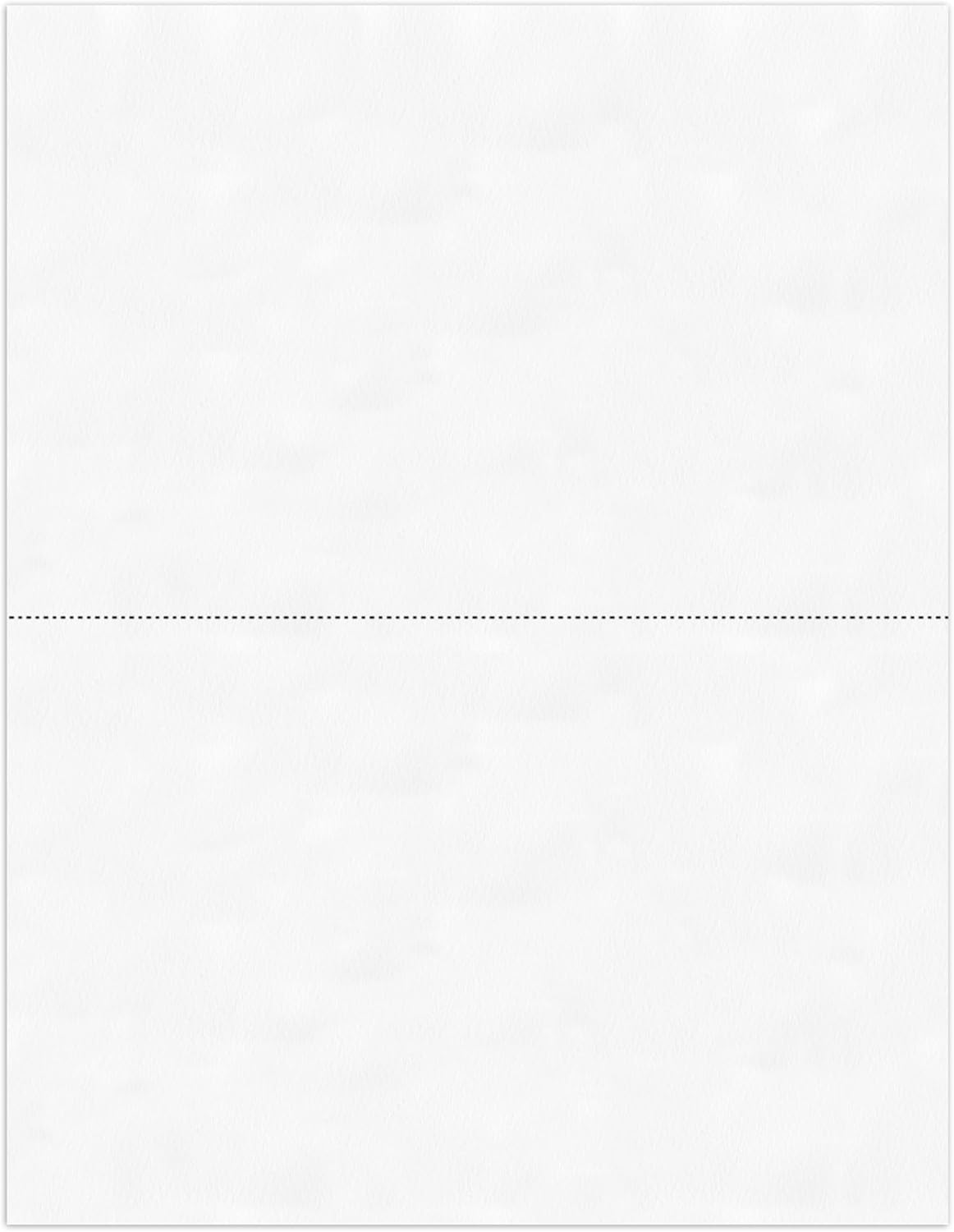 PrintWorks Professional Half Sheet Perforated Paper 8.5” x 11” - Perfect For W-2, 1099, & Statement Use - Made in the USA - 500 Sheets - 24 lb - A5 Paper - Printer Compatible - White (04118)