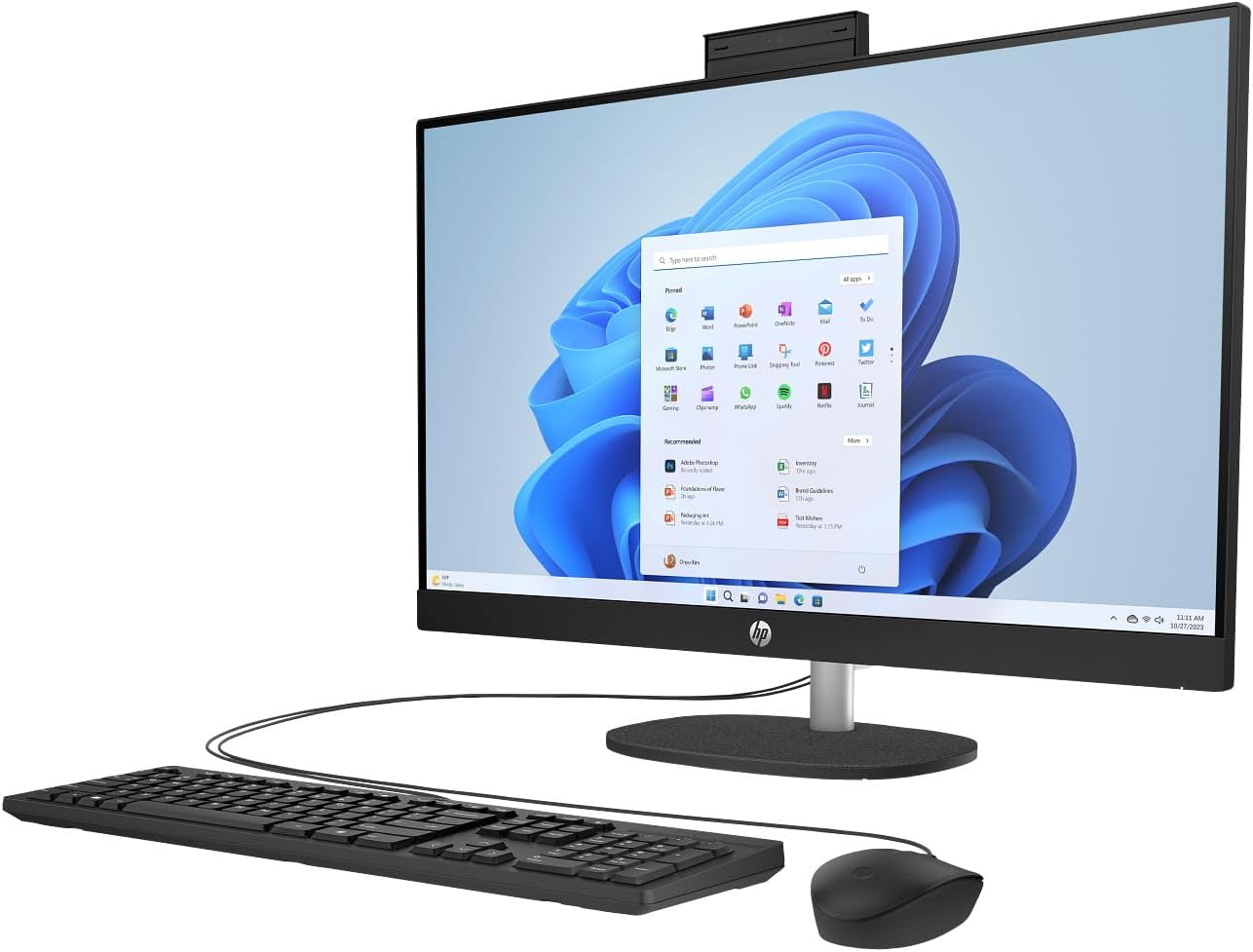 HP 27" FHD Touchscreen Business All-in-One Desktop Computer, Intel 12-Core Ultra 7 155U (Beats i7-1355U), 32 GB DDR5 RAM, 1 TB SSD, Intel Iris Xe Graphics, Wired KB & Mouse, Wi-Fi 6, Windows 11 Pro