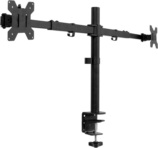 VIVO Premium Dual Ultra Wide LCD LED 27 to 38 inch Monitor Desk Mount, Heavy Duty, Adjustable Telescoping Arms, Flush Wall Setup, Fits 2 Screens, Black, STAND-TS38C