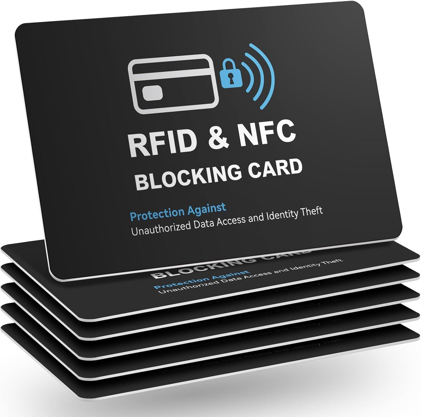 6 Pack RFID Blocking Cards, Safe Guard Card Protector for Debit Credit Card, Passport, RFID Blocker for Wallet Purse, Protection Against Unauthorized Scanning and Data Theft
