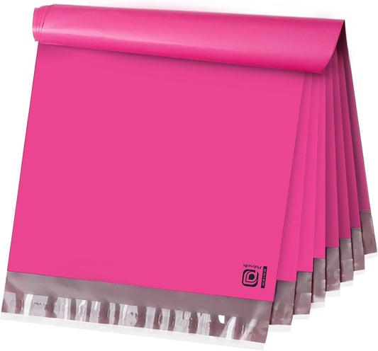 POLYSELLS 100 pcs 24x24 Inches Pink Poly Mailers Shipping Envelopes, Strong Adhesive Sealing, Waterproof, and Tear-resistant Postal Mailing Bags for Clothing, Books, and Accessories
