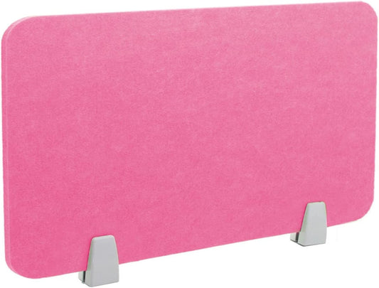Icegrey Acoustic Desk Divider Privacy Panel Removable Sound Absorbing Desk Partition Board with 2 Clips for Student Call Centers Offices Braries Classrooms Library, Rose Red, 46.8x11.7