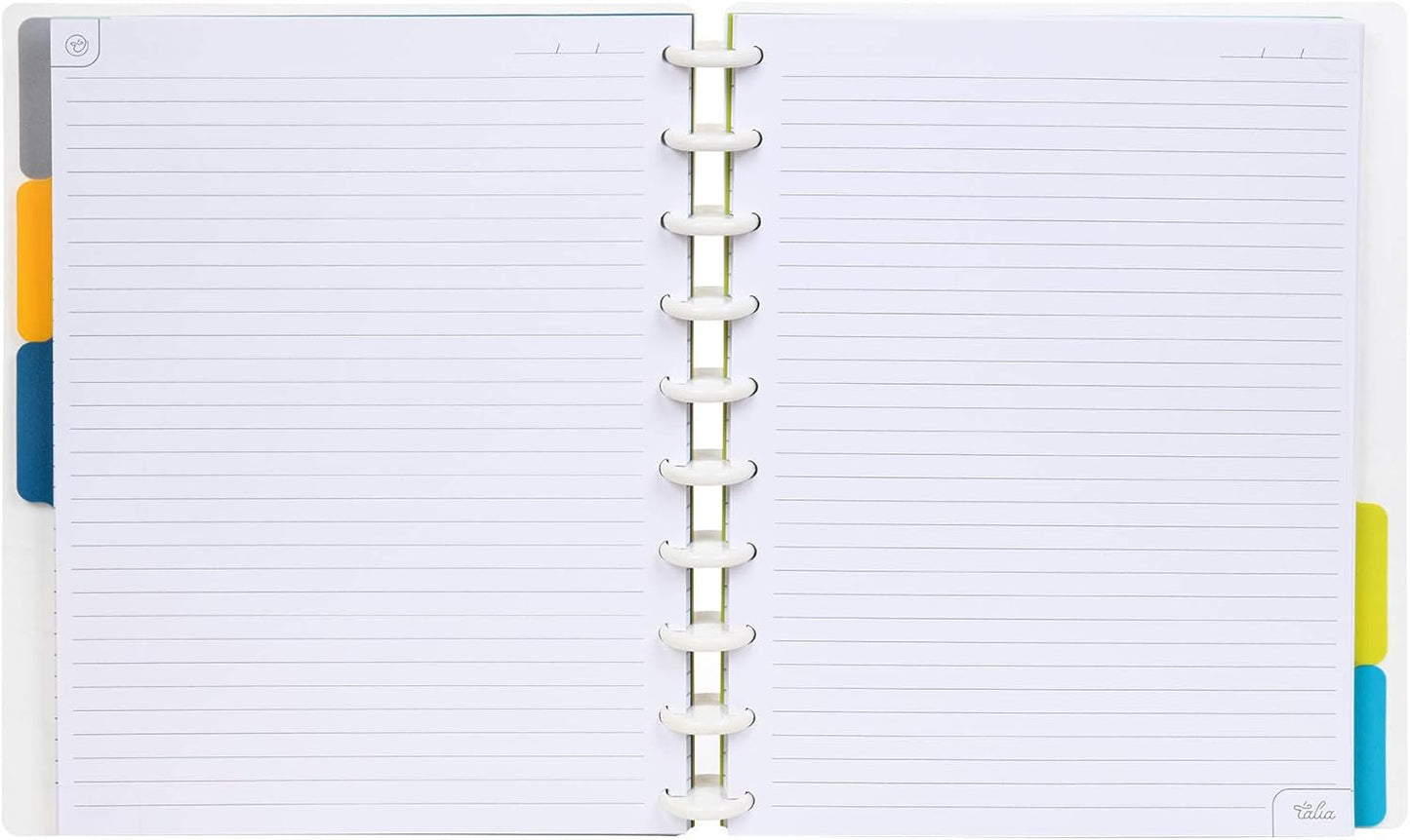 Talia Discbound Notebooks, Planner, Customizable, (xLuxe 2 Sky, Midsize (7.5in x 9.75in))