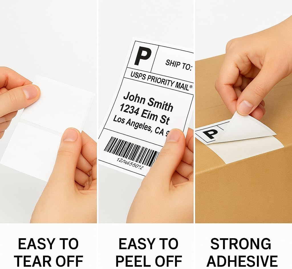 Compulabel 4" x 6" Direct Thermal Labels, White, 3" Core, Perforated, Permanent Adhesive, 1 Rolls, 1000 Labels per roll, 1000 Total