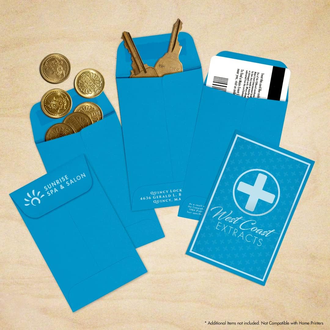 LUXPaper #1 Coin Envelopes | 2 1/4" x 3 1/2" | Pool Blue | 80lb. Text | 50 Qty