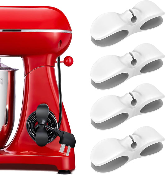 Cord Organizer for Kitchen Appliances, 4 Pack Appliance Cord Organizer Stick On, Cord Wrapper, Cord Holder, Cord Keeper, Kitchen Gadgets for Pressure Cooker, Kitchenaid Mixer, Coffee Maker