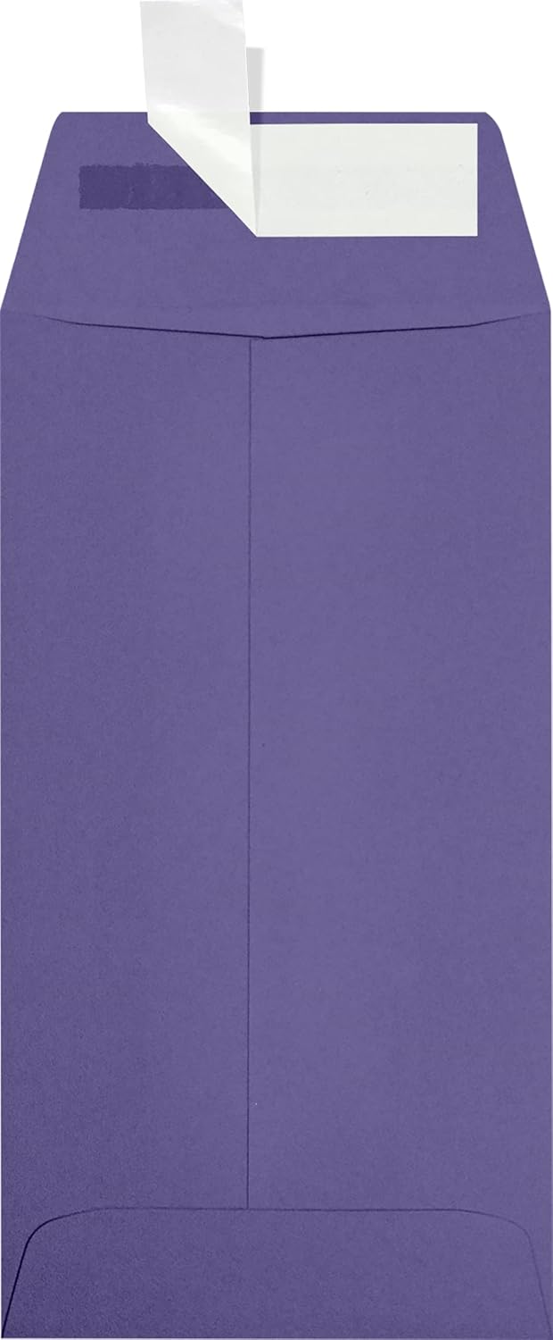 LUXPaper #7 Coin Envelopes | Peel & Press | 3 1/2" x 6 1/2" | Wisteria Purple | 80lb. Text | 50 Qty