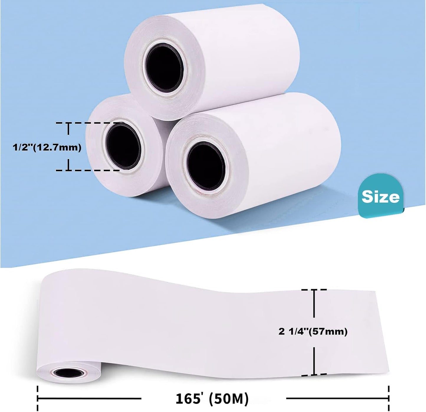 MFLABEL 50 Rolls 2 1/4" x 165' Thermal Paper Cash Register POS Receipt Paper