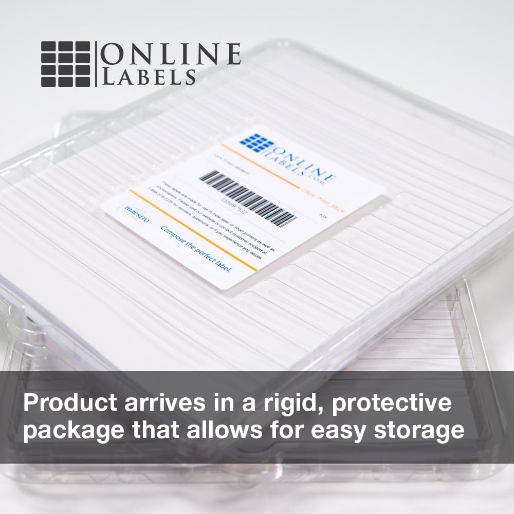 4 x 3 Rectangle Mailing Labels - Permanent, White Matte - Shipping, Wine, Product - Pack of 1,500-250 Sheets - Inkjet/Laser Printers - Online Labels