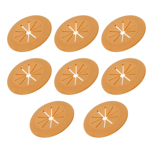 PATIKIL Desk Grommet 1-9/16", 8 Pcs Round Cable Grommet Cord Hole Cover with Adhesive Tape Flexible Table Wire Organizer for Office Home Table Countertop, Light Brown