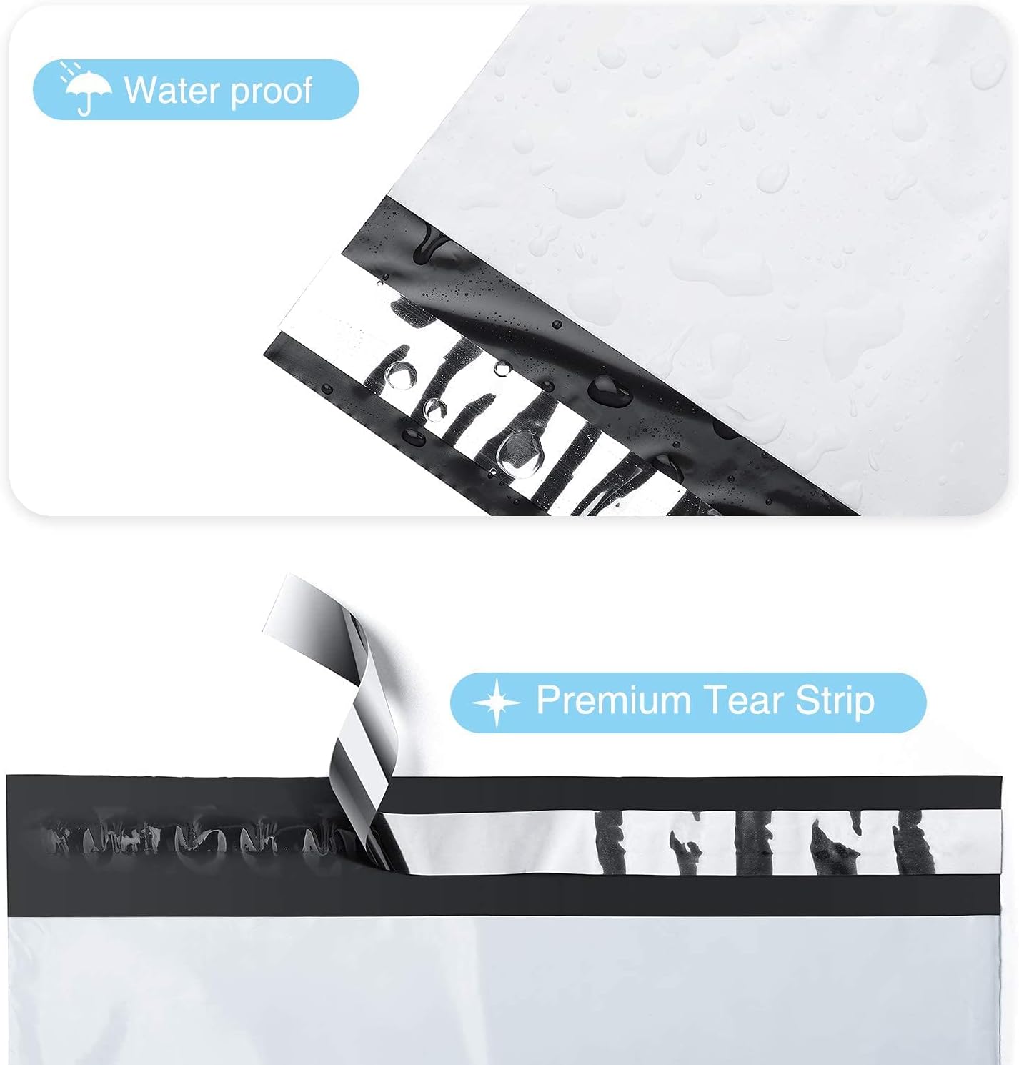 Fuxury 300 Pcs Large Poly Mailers 24x24 Inch, Bulk Shipping Bags for Clothing, Strong Adhesive Shipping Envelopes for Small Business Suppliers,Waterproof Mailers Poly Bags Mailing Envelopes White