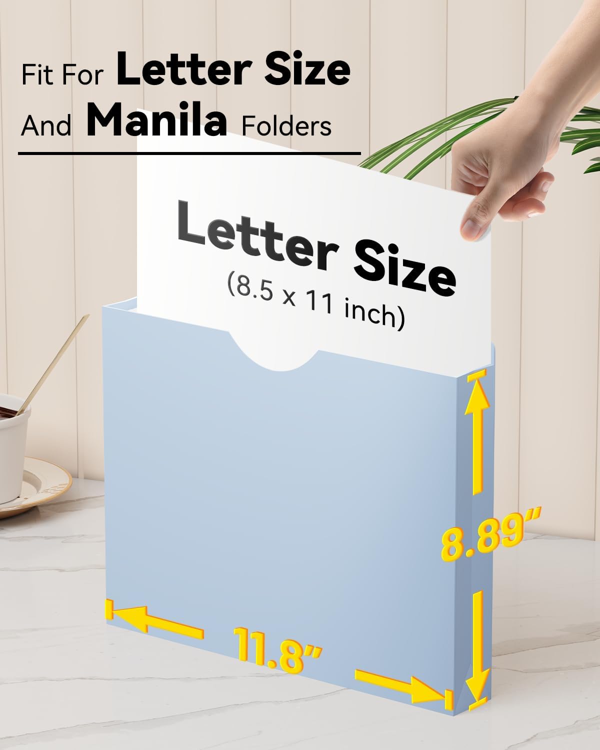 ANSOOK 1 Inch Plastic File Jackets, Manila File Folders Letter Size, 12 Heavy Duty Expanding File Folders, Expansion Pocket, Reinforced Straight Cut Tab, Morandi Color Folders for Office School Home