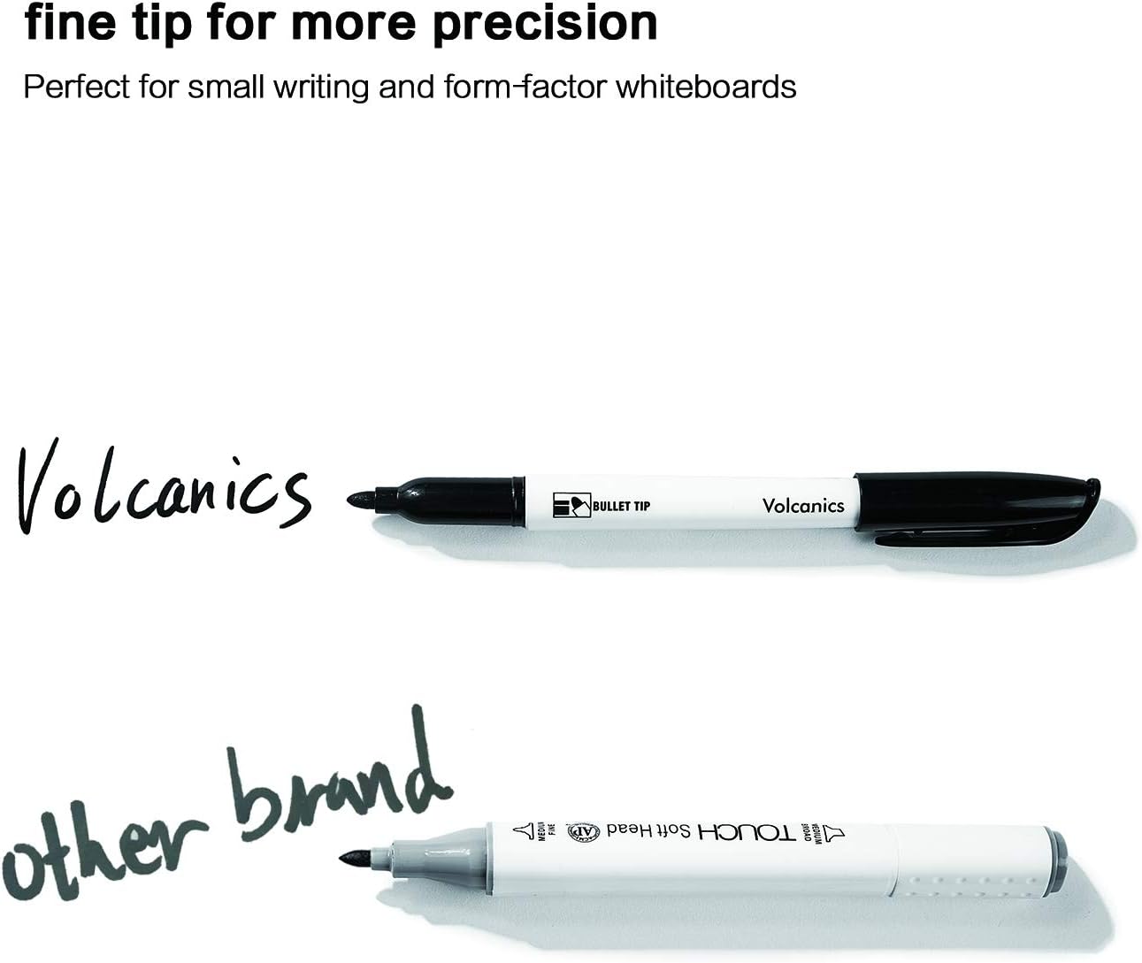 Volcanics Black Dry Erase Markers Bulk Pack of 60 Low Odor Fine Tip Whiteboard Pens for Whiteboard Dry Erase Calendar