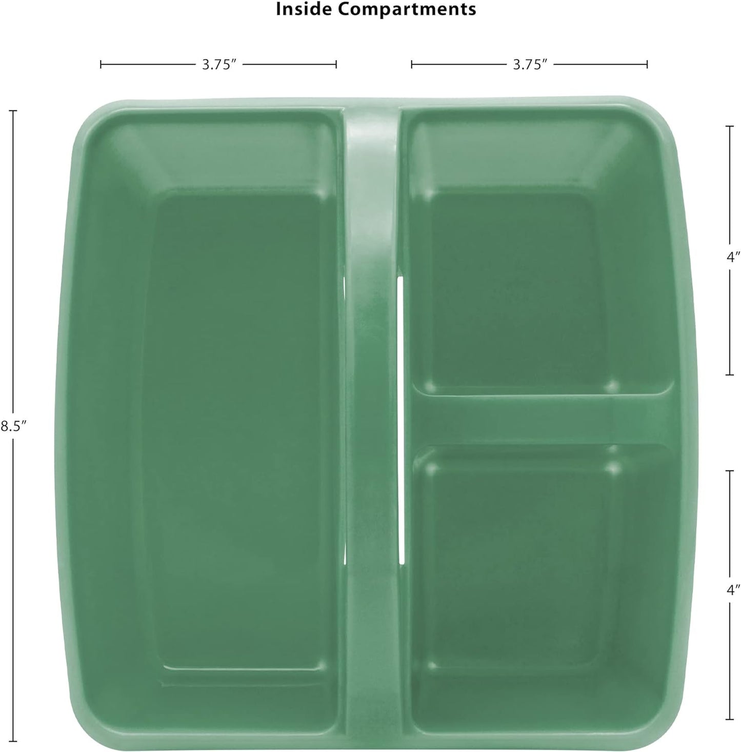 Teacher Created Resources Eucalyptus Green Portable Plastic Storage Caddy 6-Pack for Classrooms, Kids Room, and Office Organization, 3 Compartments
