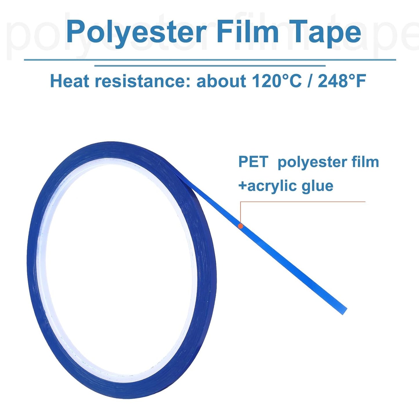 uxcell 5pcs 1/8" x 36 Yard Graphic Tape Whiteboard Grid Marking Tape Pinstripe Chart Line, Blue