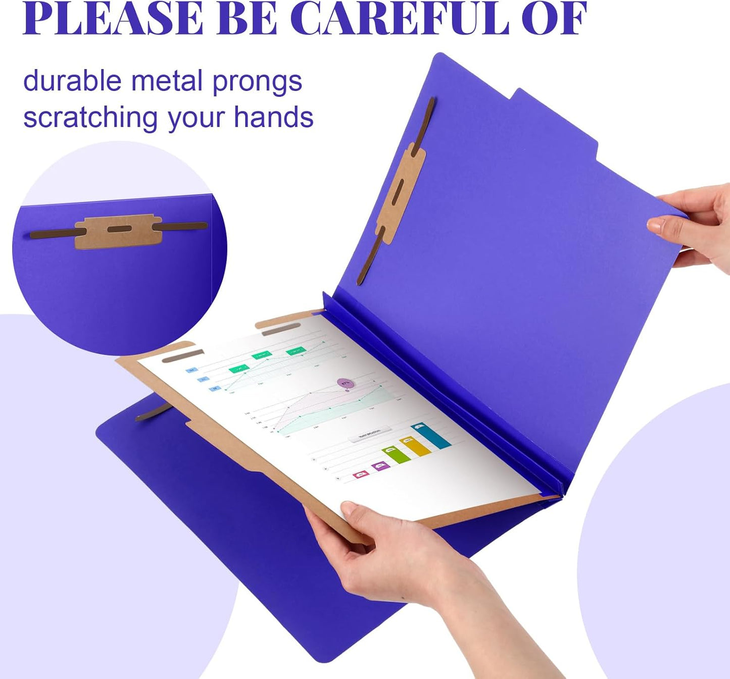 48 Pcs Classification Folders Letter Size, 1 Divider Pressboard File Folder with Fasteners, Expanding File Organizer Bulk for Teachers, Clergy, Office, Church, Christmas Donations (Purple)