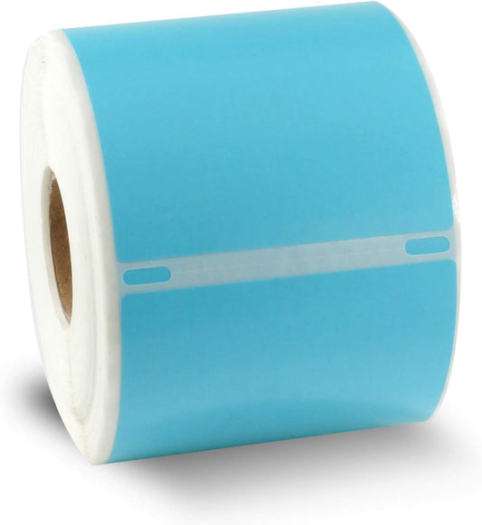 BETCKEY Colored Labels Compatible with Dymo 30857 (2-1/4" x 4") Visitor Name Tag Badge Labels, Compatible for Dymo LabelWriter Thermal 450, 4XL & Zebra Desktop Printers [1 Roll, Light Blue]