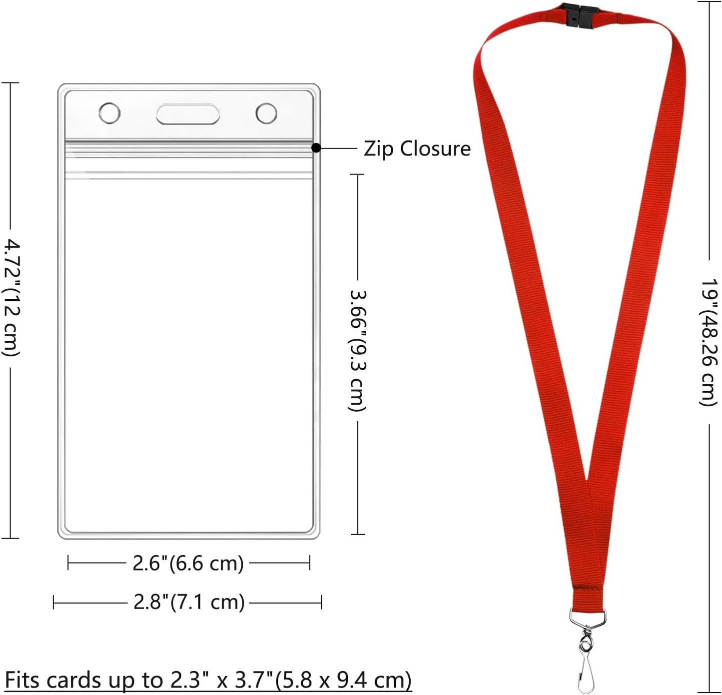 24-Pack Rainbow Breakaway Lanyards with Waterproof Badge Holders, Metal Hook, Polyester Neck Straps for ID Cards, Events, Office, and Schools