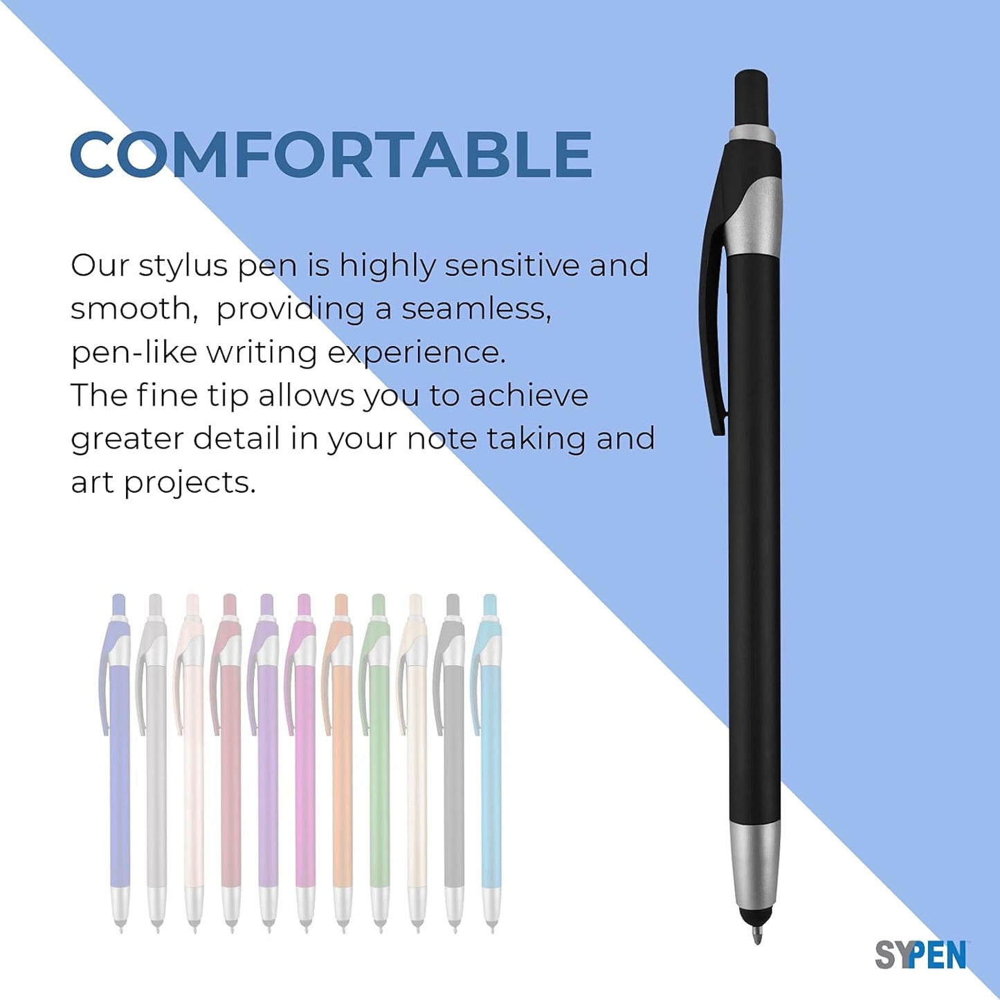 Personalized With your Custom Logo or Text Pens-Pack of 450- for Marketing, Parties, and Events, 2 in 1 Capacitive Stylus & Ballpoint Pen Compatible With Touchscreen Devices, Blue Ink, Blue Pens