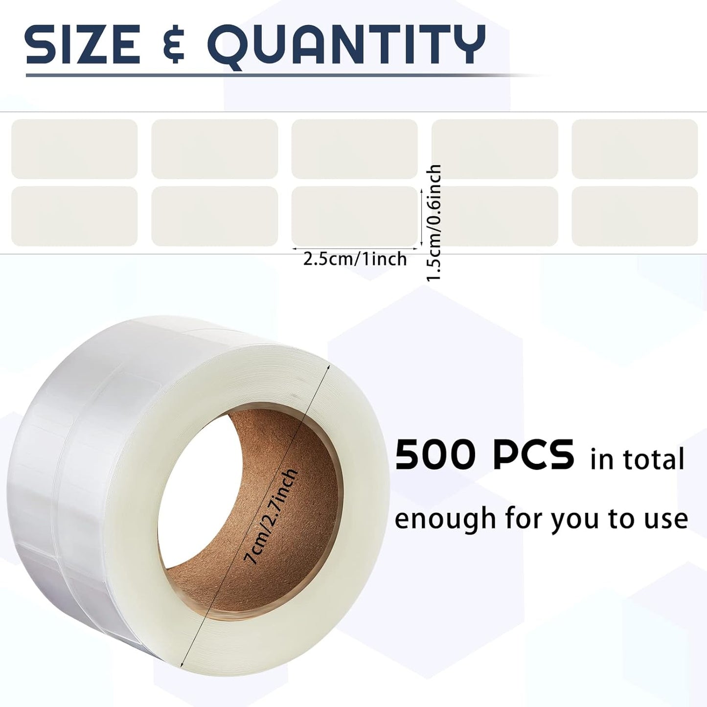 500 Pieces Label Protector Clear Labels Wafer Seals Waterproof 0.59 x 0.98 Inch Back to School Clear Covers for Protecting Barcodes, Numbers and Stickers