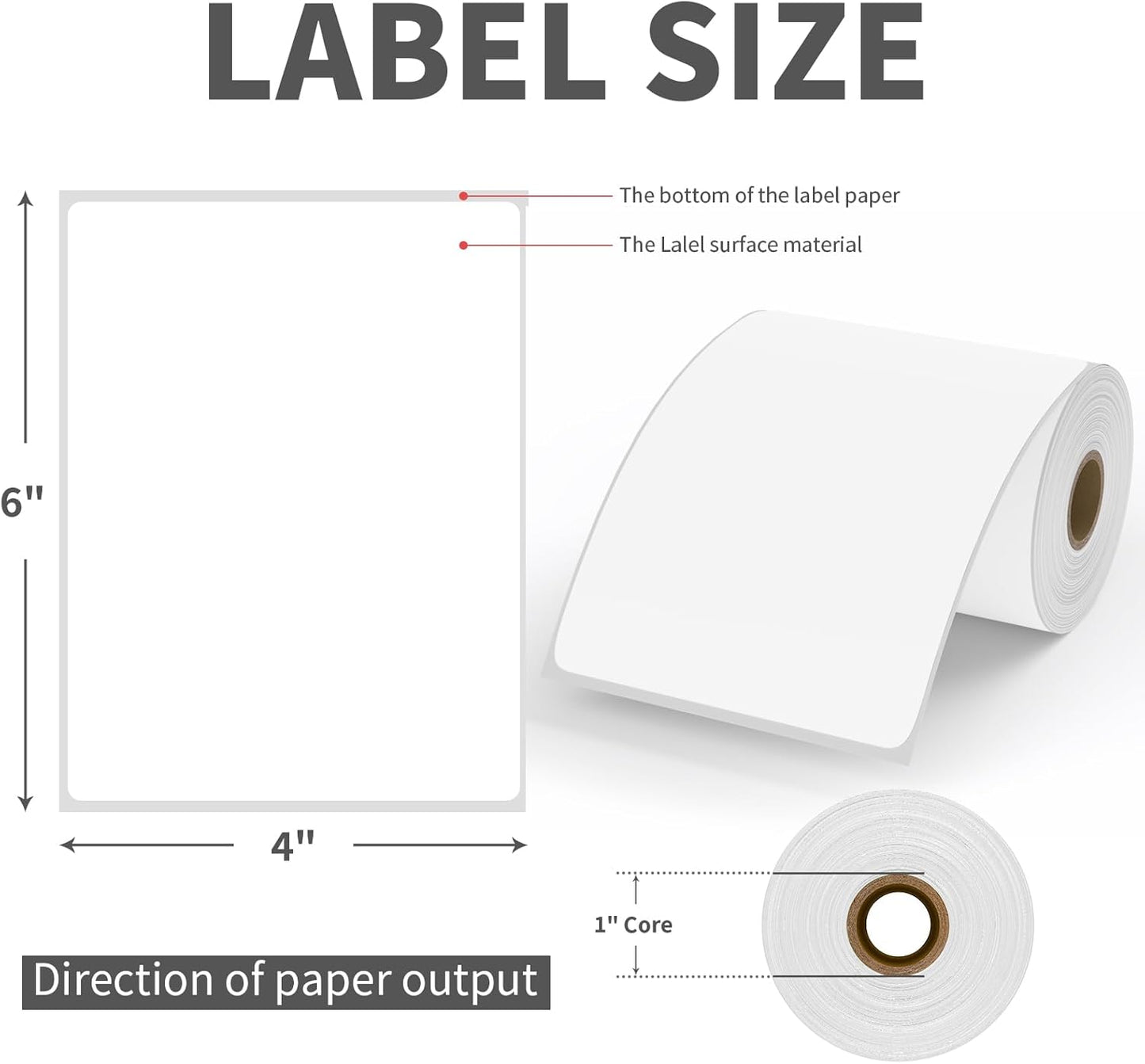 9527 Product 4x6 Blank Direct Thermal Shipping Labels for Zebra 2844 Zp-450 Zp-500 Zp-505 Direct Thermal Labels Printers, Eltron Printer, 250 Label per Roll,Total 16 Rolls 4000 Label