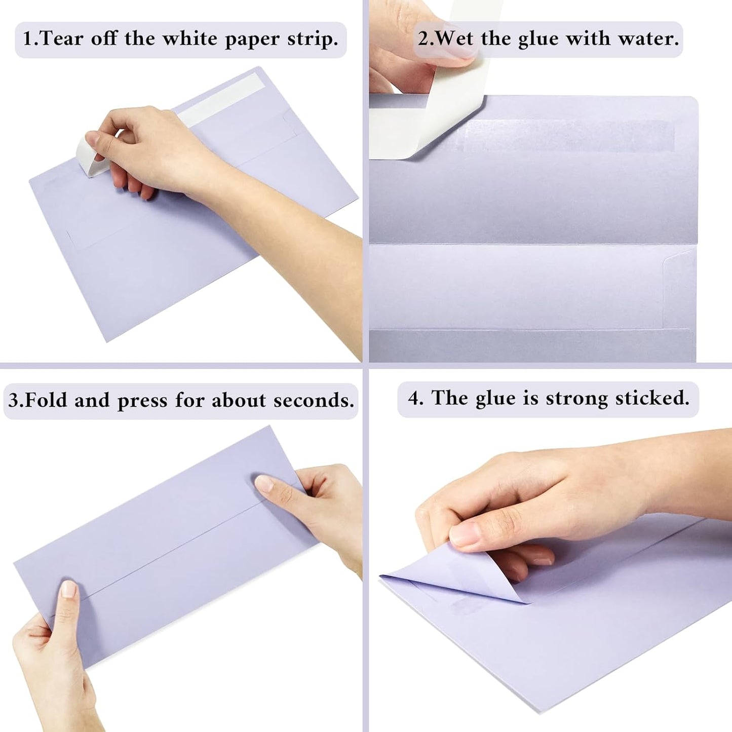 50 Pack #10 Business Envelopes, Light Purple Standard Envelopes Self Seal, Letter Size Mailing Envelopes for Checks Letters Invoices Statements Birthday Graduation Wedding, 4 1/8 x 9 1/2 Inch