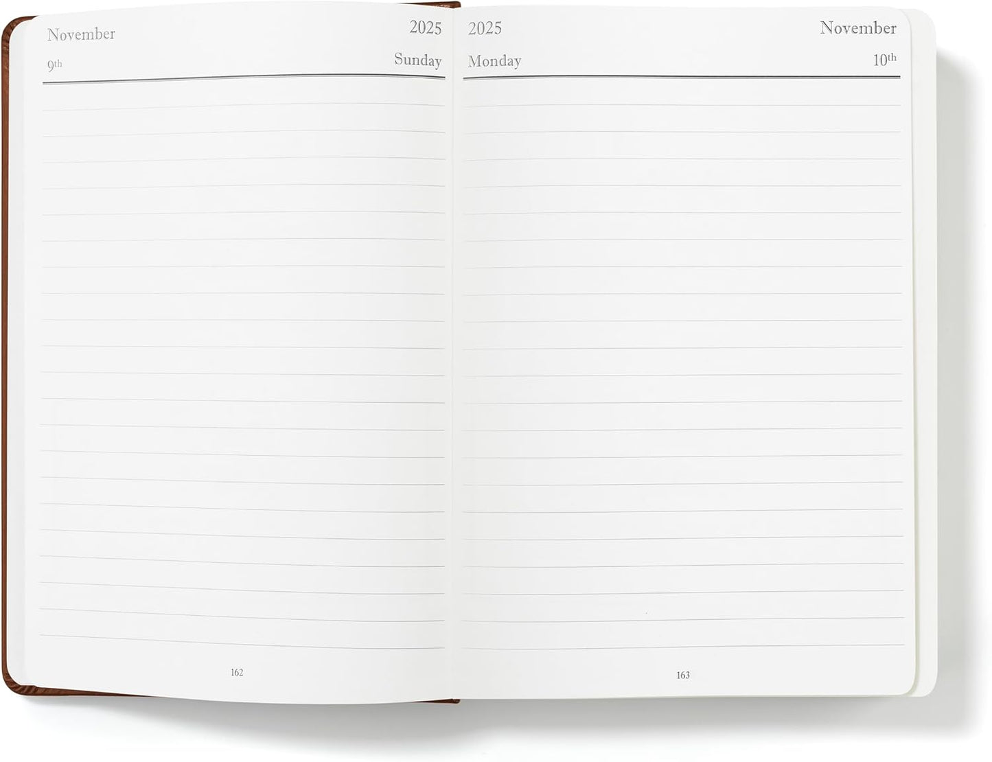Wykeham's Executive 2025-26 Daily Journal Planner – Mid-Year Academic Diary (Personalized Brown, 8.5"×5.5")