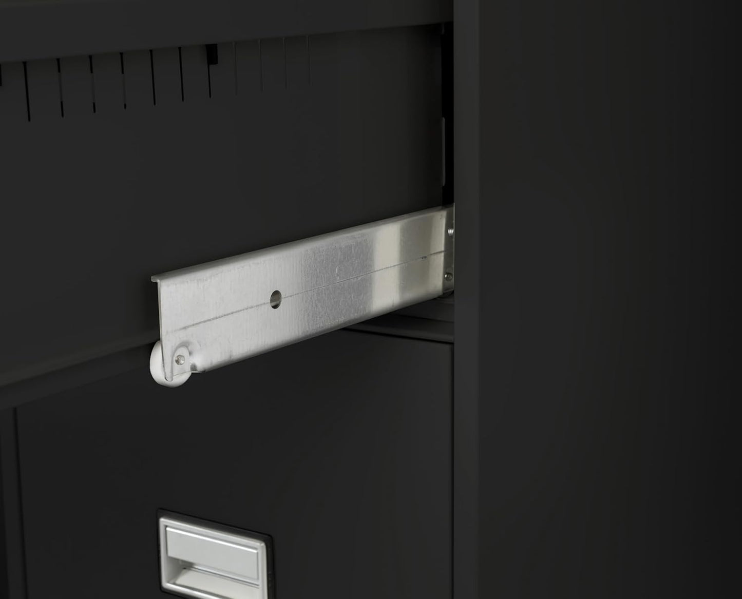 25 inch 4-Drawer Vertical Fireproof File Cabinet – Legal and Letter Size Filing – Key Lock – Water Resistant Seal – Fire and Impact Rated – Black Finish – Model LGL4W25B